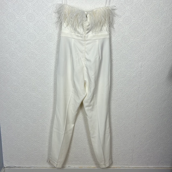 Saylor Feather Janae Jumpsuit White NYE Party Going Out Strapless BHLDN Collab - Picture 10 of 13